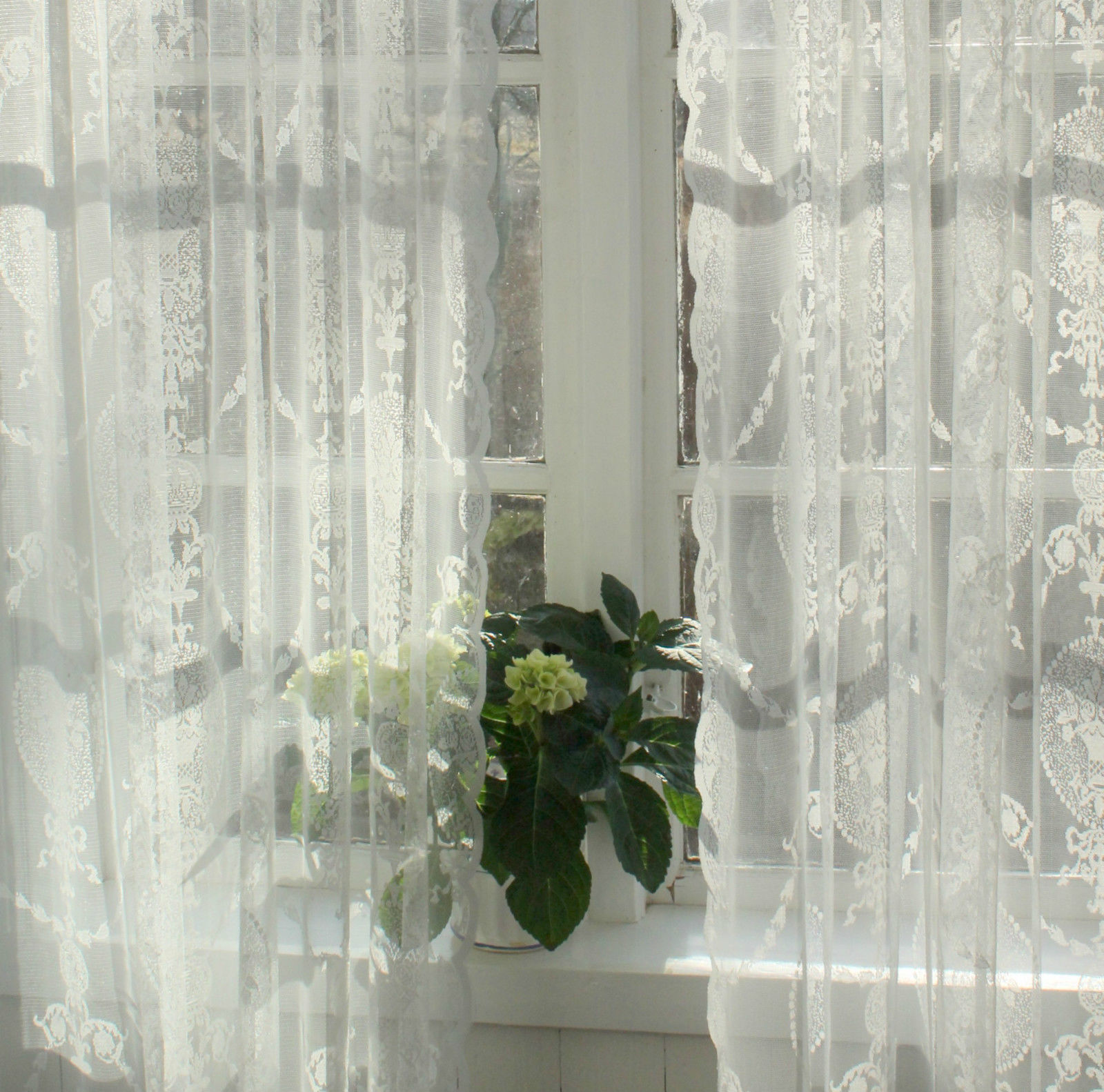 Vorhang AVERY altrosa Spitzen Gardine 2 x 140x240 LillaBelle Romantik Vintage