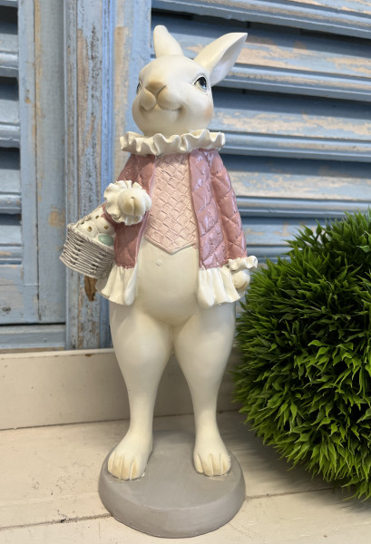 Dekoration Ostern Hase Kaninchen Mädchen Frühling 10 x 10 x 25 cm Landhaus