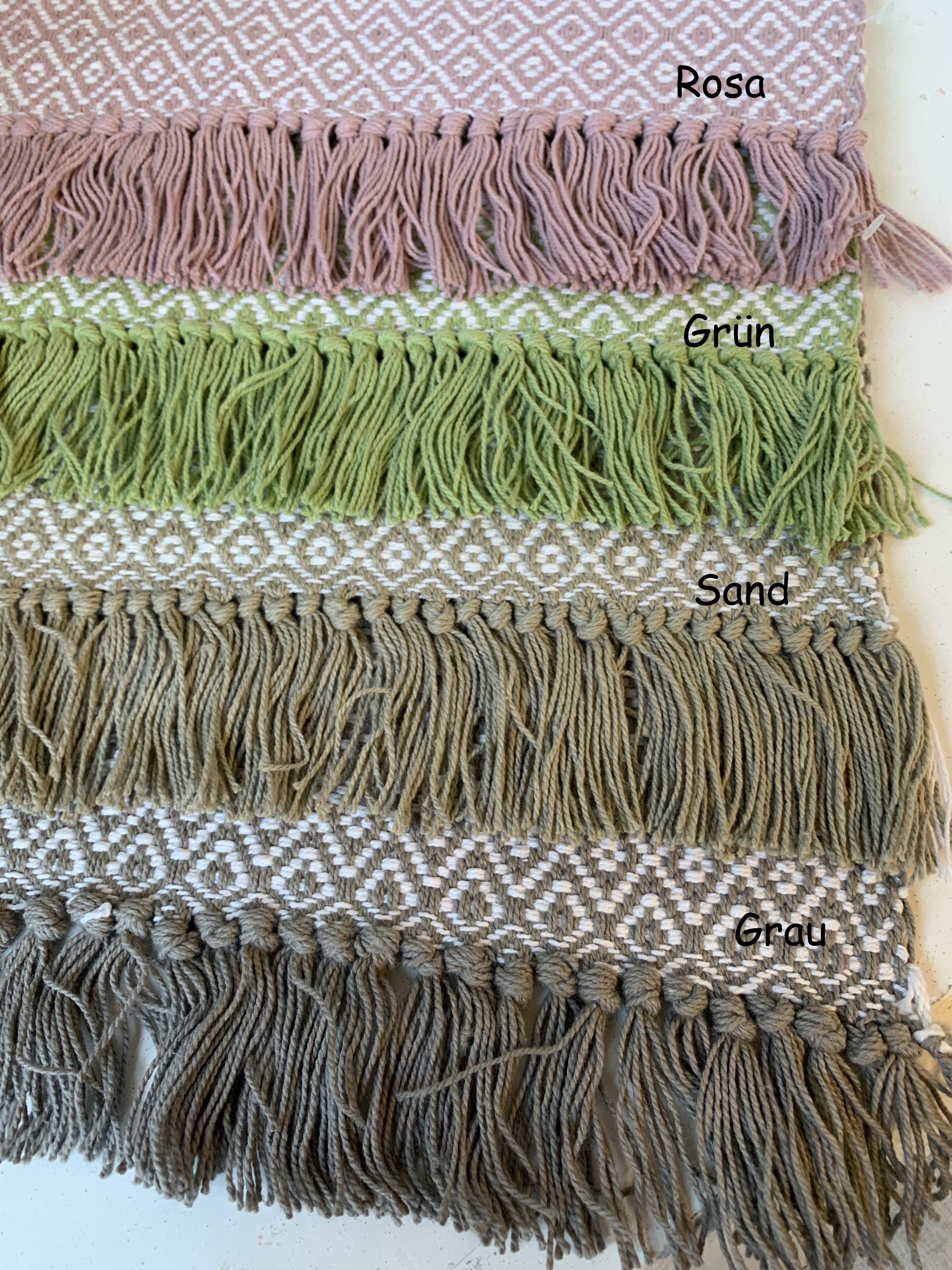 Tischset Platzset KARA Grün Fransen 2 Stück 33 x 45 cm Baumwolle | Platzsets  | Textilien | lillabelle | Tischsets