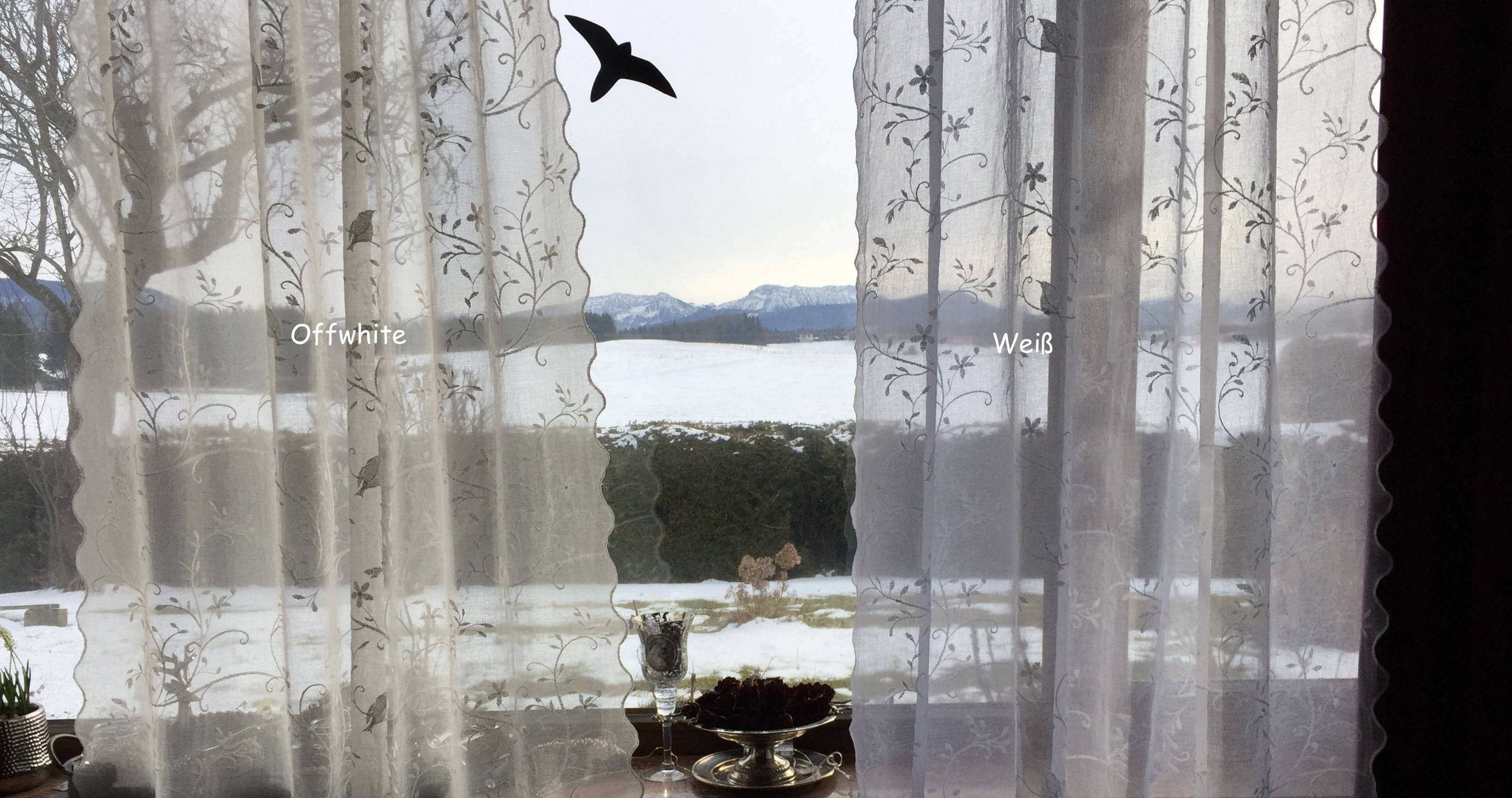 Gardinen Schal NEW BIRD OFFWHITE Bestickt 130x300 cm Shabby Vintage  Landhaus transparent | Gardinen & Vorhänge | Gardinen & Vorhänge | Gardinen  | lillabelle
