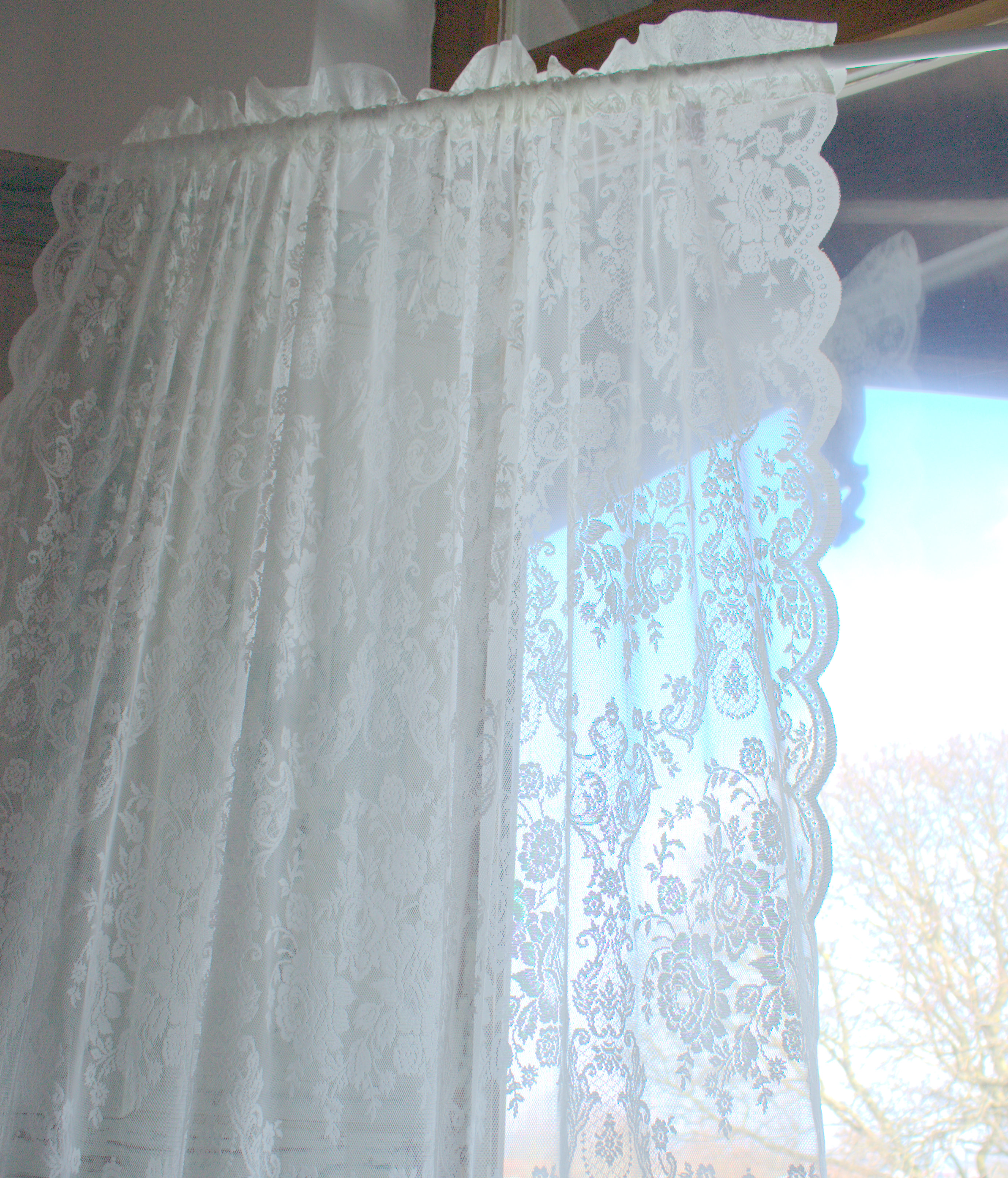 Vorhang AVERY altrosa Spitzen Gardine 2 x 140x240 LillaBelle Romantik Vintage