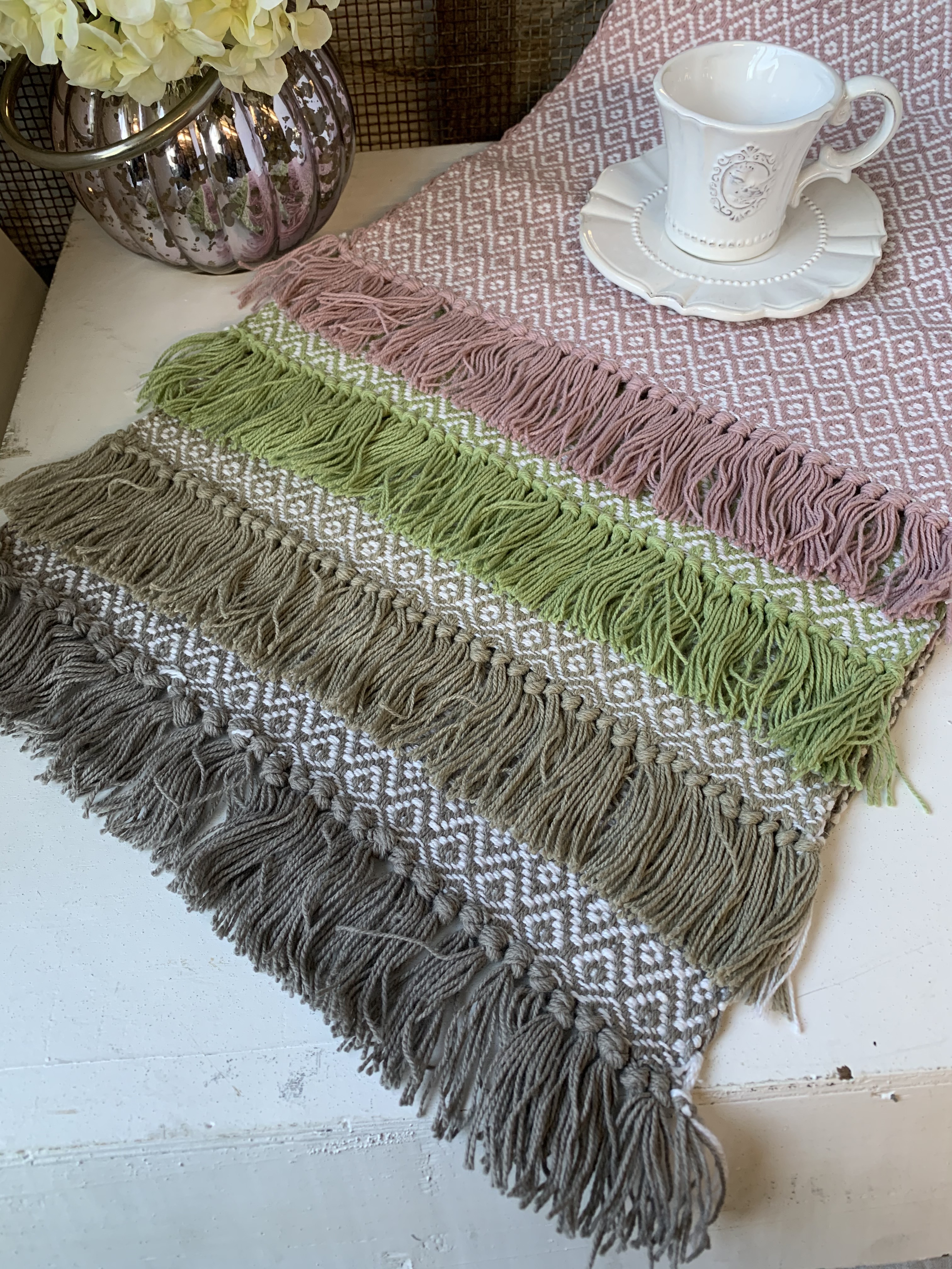 | Tischset Baumwolle x 45 Platzset Platzsets lillabelle Textilien KARA Fransen Stück cm | 2 | 33 Grau