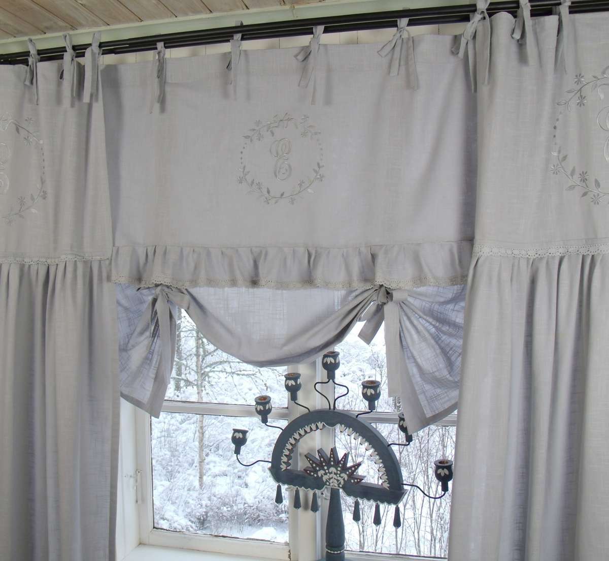 Raff Gardine ENGEL Rollo 160x90 Offwhite LillaBelle Shabby Vintage Curtain